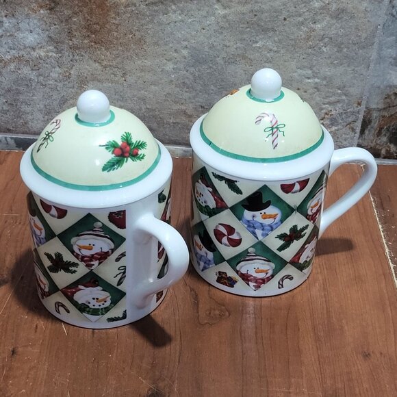 MSI Snowman Coffee Tea Mugs with Lid Set of 2 - Picture 8 of 12